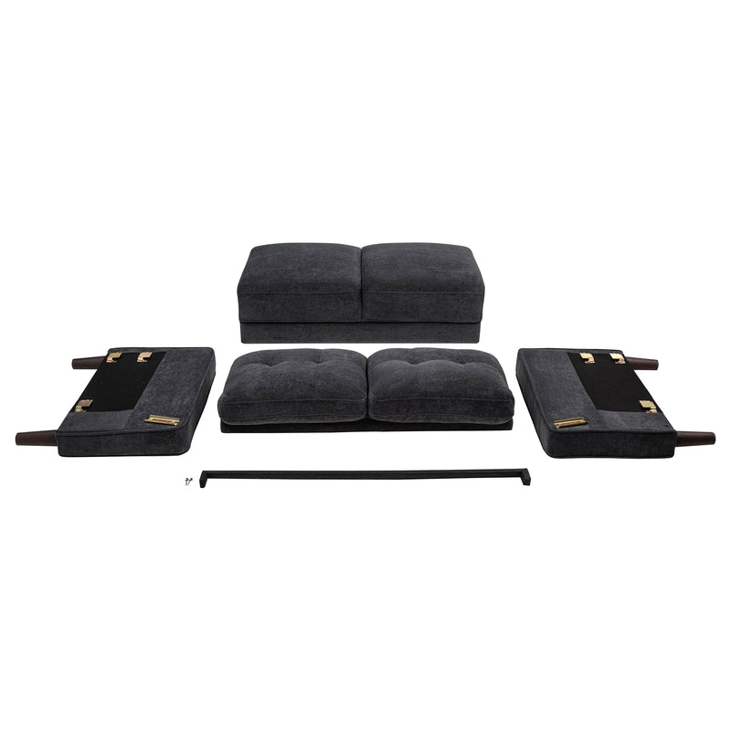Bowen II Fabric Upholstered Track Arm Sofa Set