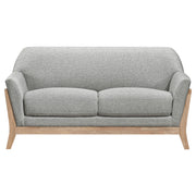 Vaughn Fabric Upholstered Flared Arm Sofa Set Grey