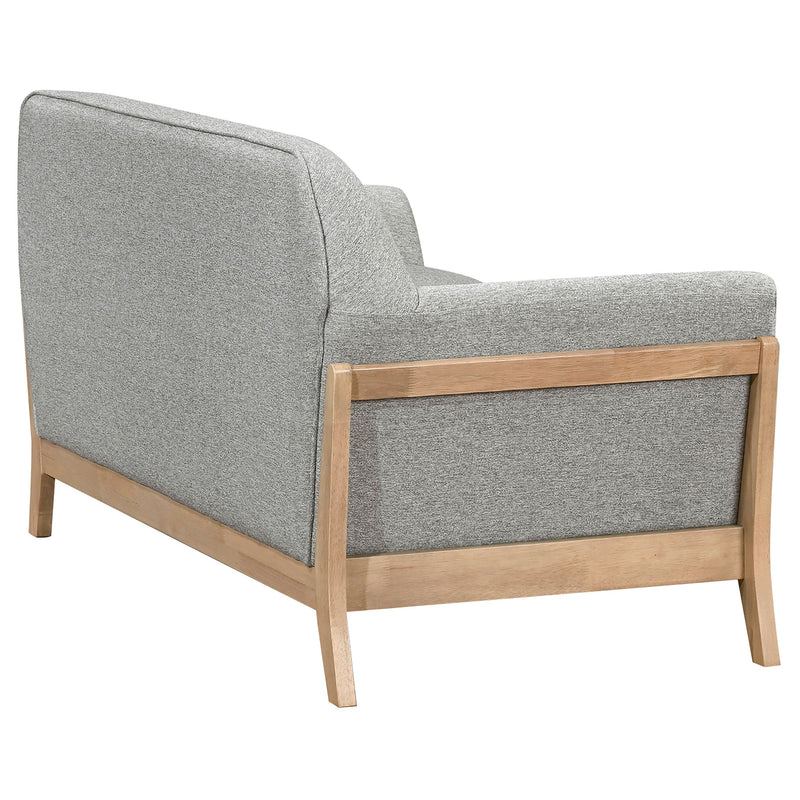Vaughn Fabric Upholstered Flared Arm Sofa Set Grey