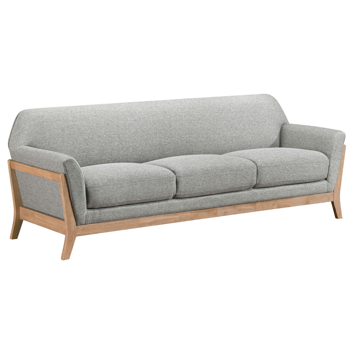 Vaughn Fabric Upholstered Flared Arm Sofa Set Grey