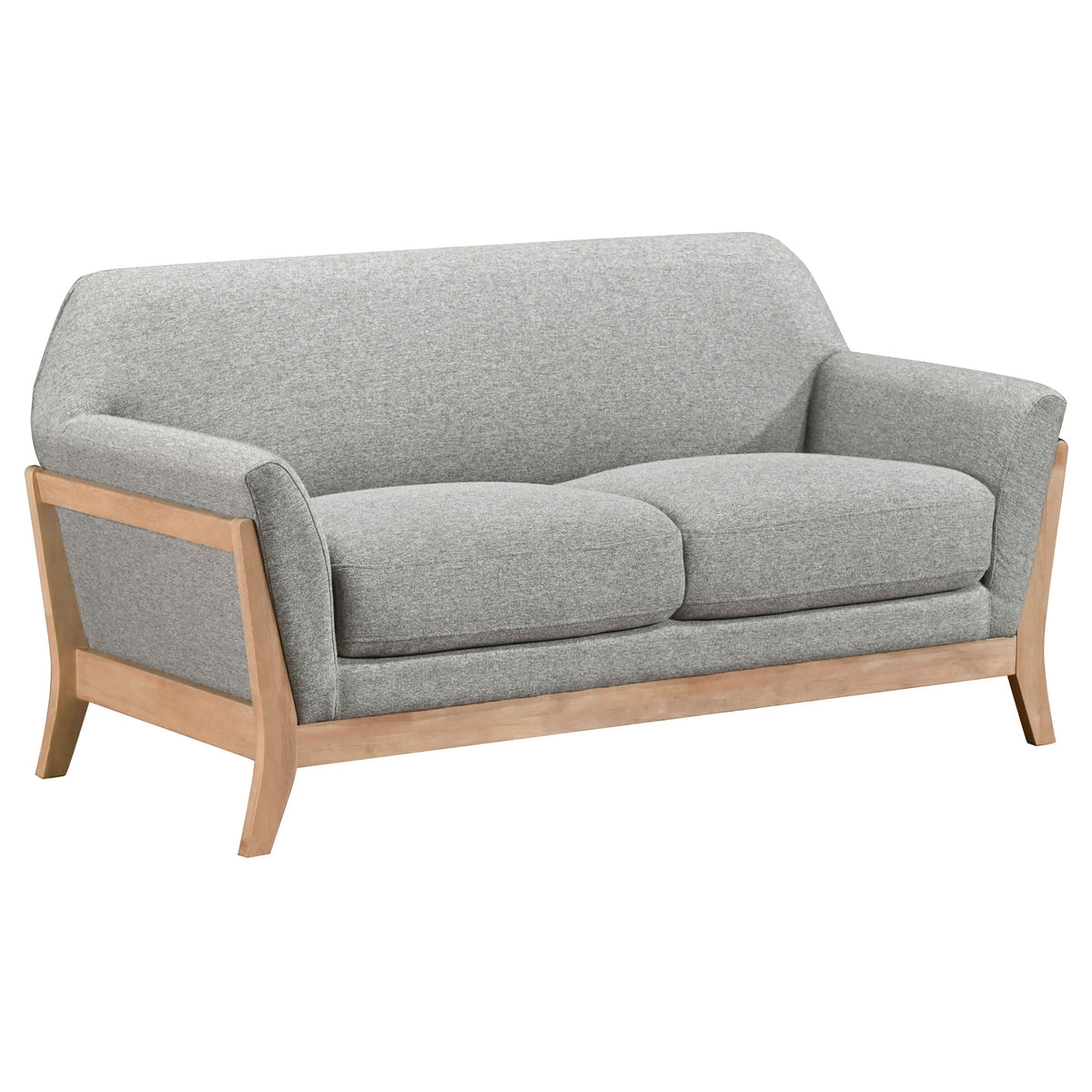 Vaughn Fabric Upholstered Flared Arm Sofa Set Grey