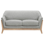 Vaughn Fabric Upholstered Flared Arm Sofa Set Grey