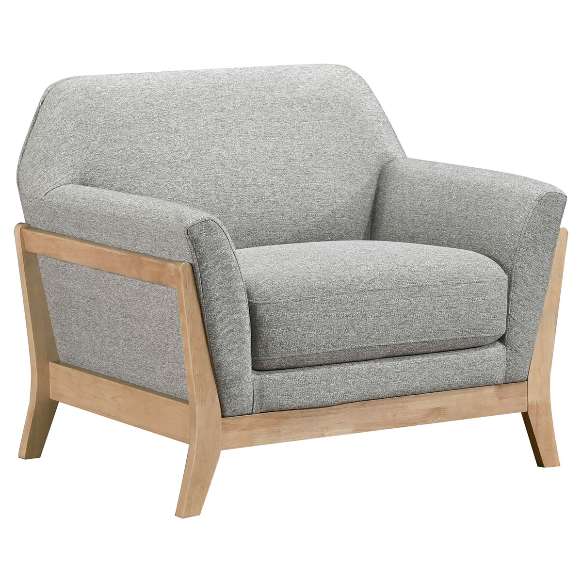 Vaughn Fabric Upholstered Flared Arm Sofa Set Grey
