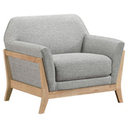 Vaughn Fabric Upholstered Flared Arm Sofa Set Grey
