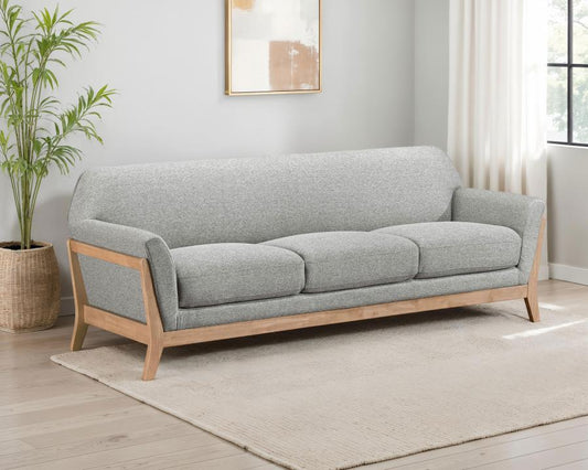 Vaughn Fabric Upholstered Flared Arm Sofa Grey Default Title