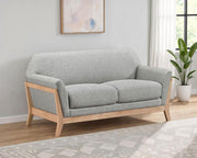 Vaughn Fabric Upholstered Flared Arm Loveseat Grey Default Title