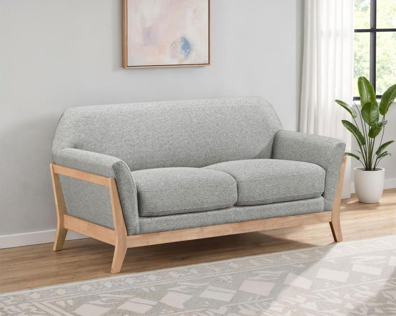 Vaughn Fabric Upholstered Flared Arm Loveseat Grey Default Title