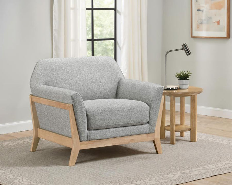 Vaughn Fabric Upholstered Flared Arm Accent Chair Grey Default Title