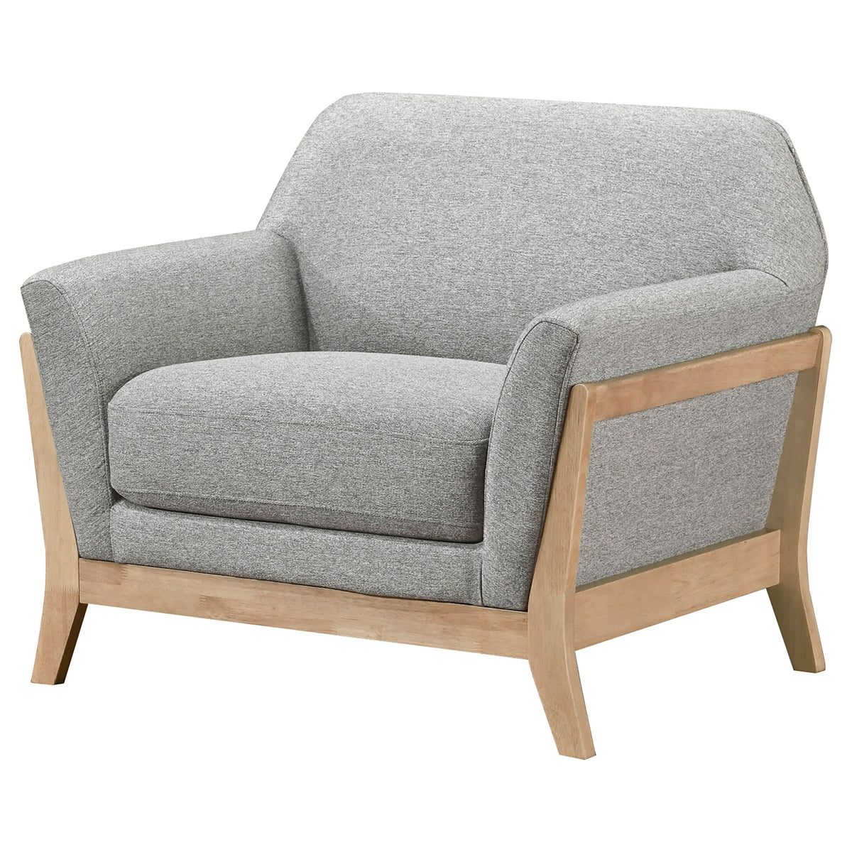 Vaughn Fabric Upholstered Flared Arm Accent Chair Grey