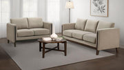 Islington Upholstered Panel Arm Sofa Set Taupe 2-piece