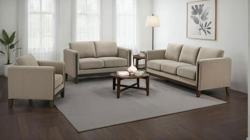 Islington Upholstered Panel Arm Sofa Set Taupe 3-piece