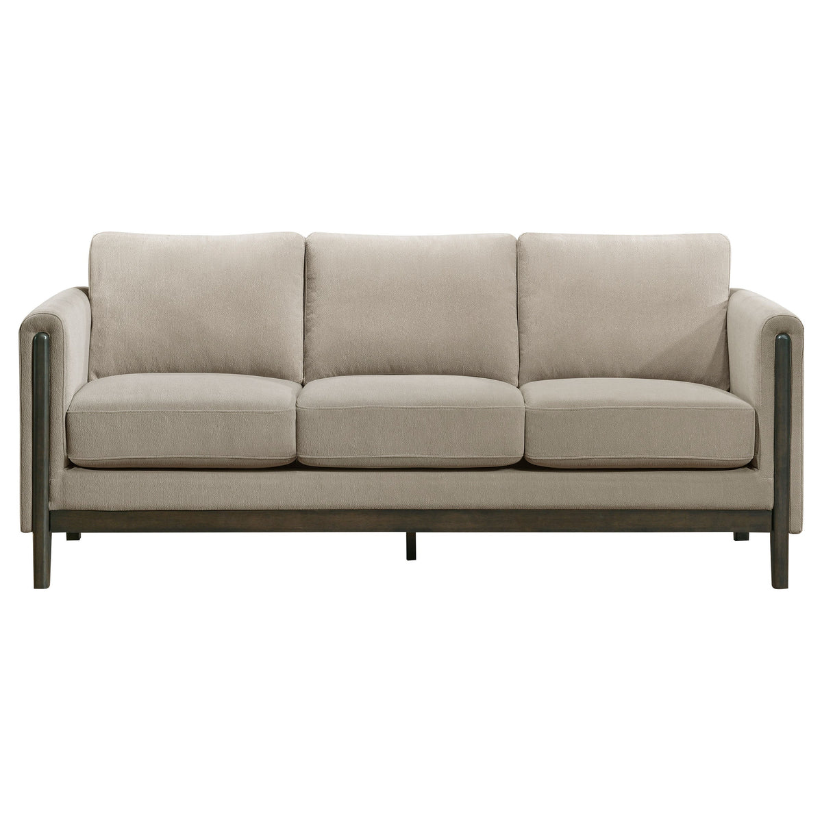 Islington Fabric Upholstered Panel Arm Sofa Taupe