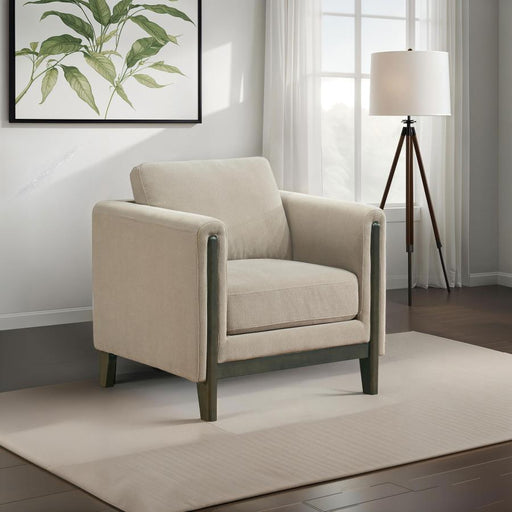 Islington Fabric Upholstered Panel Arm Accent Chair Taupe Default Title