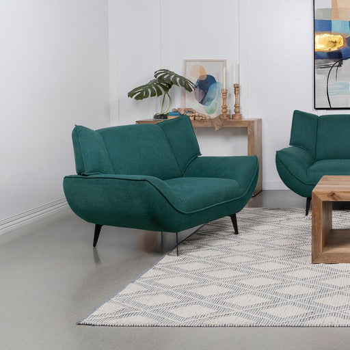 Acton Upholstered Flared Arm Accent Chair Teal Blue Default Title