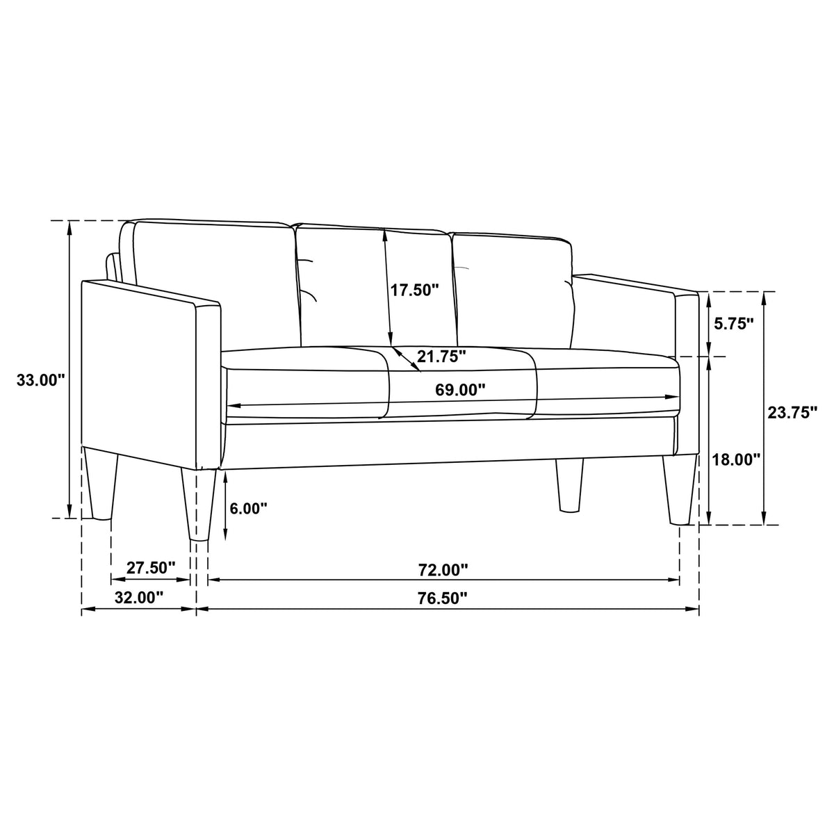 Ruth Upholstered Track Arm Sofa