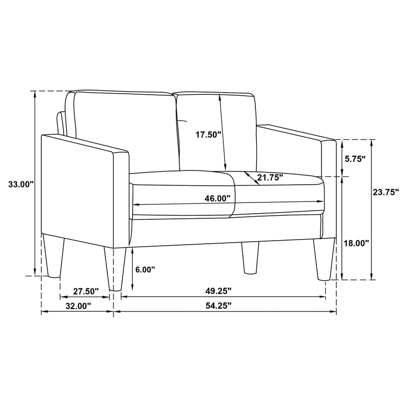 Ruth Upholstered Track Arm Loveseat