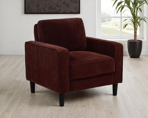 Ruth Upholstered Track Arm Accent Chair Rust