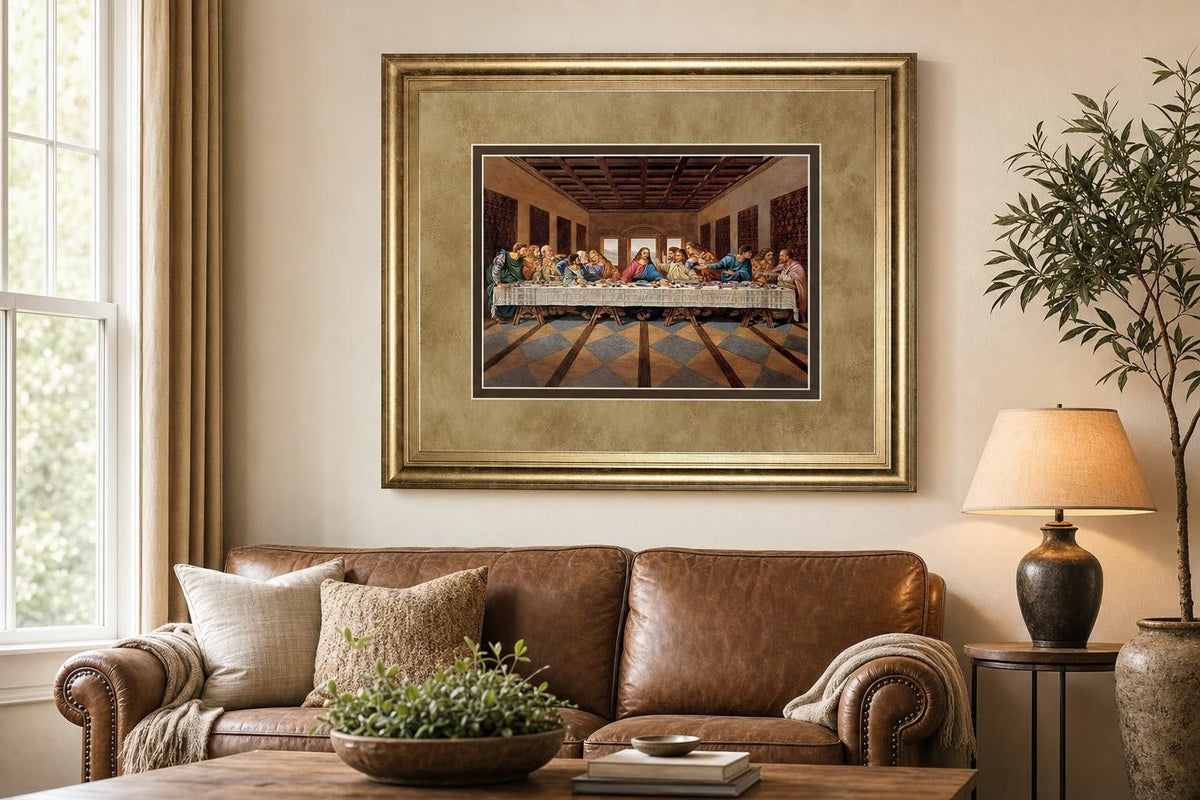 Golden Gathering - 34" x 40" Framed Wall Art - Beige