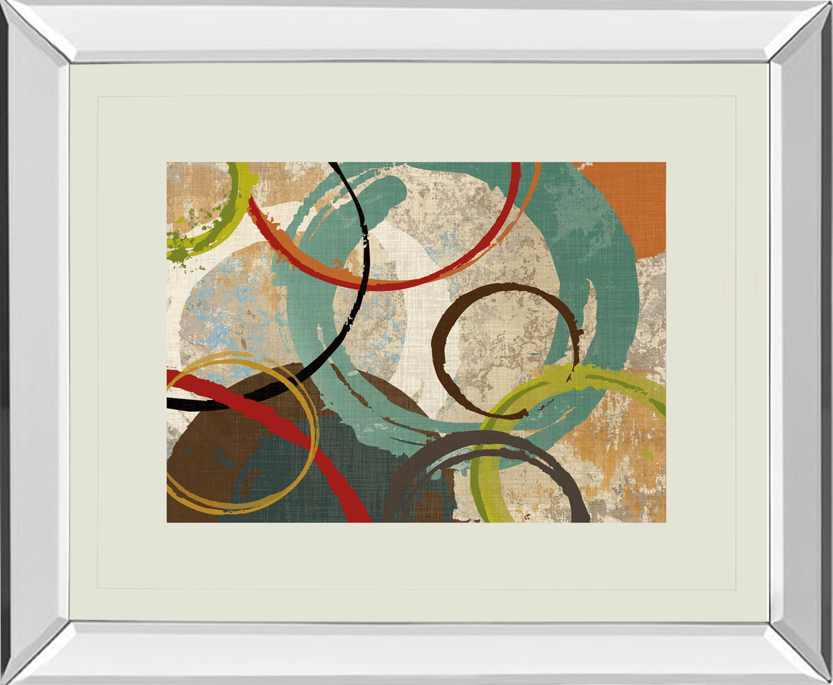 Away We Go Il By Katrina Craven - Mirror Framed Print Wall Art - Beige