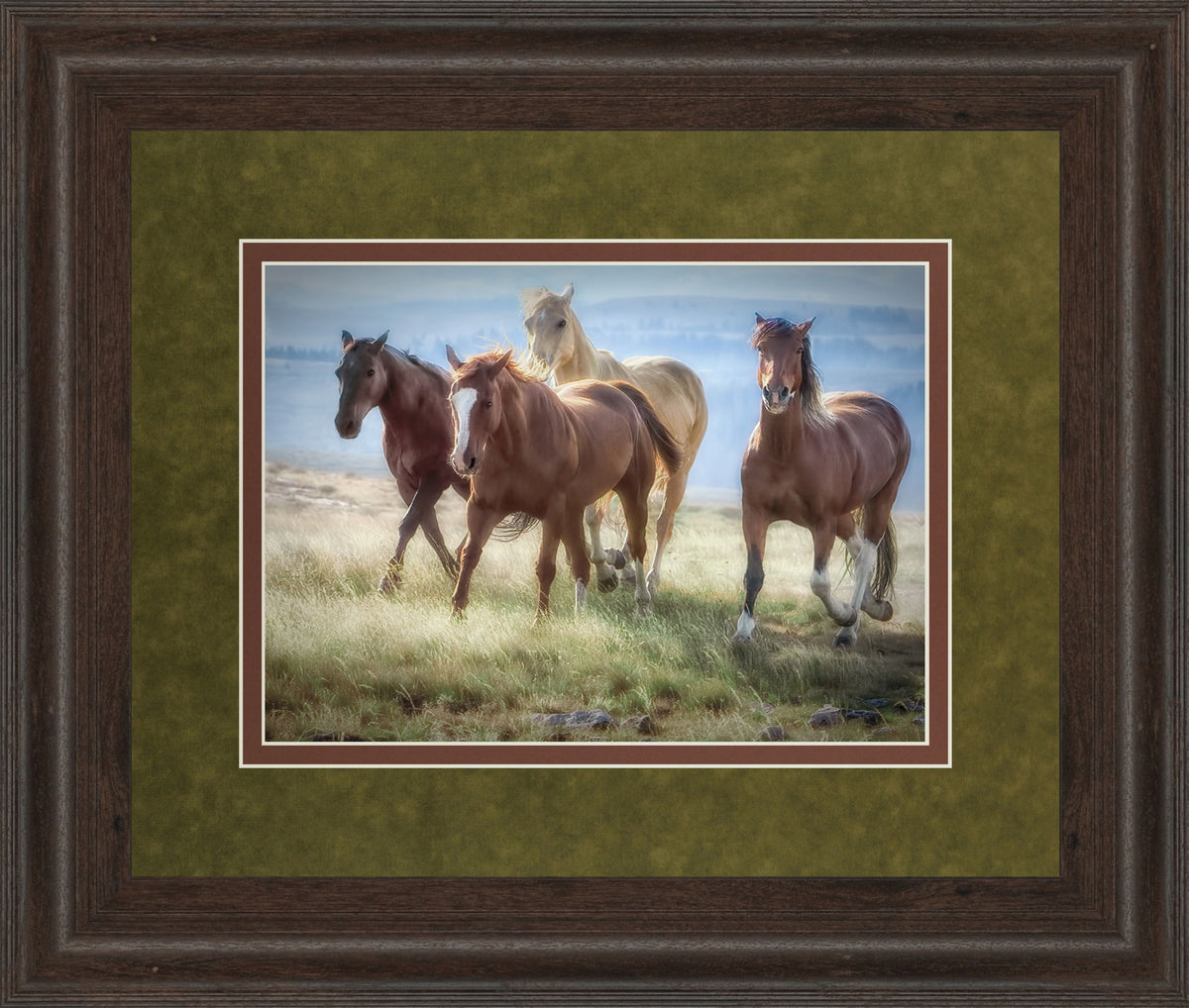 Morning Stroll By Wendy Caro - Framed Print Wall Art - Light Brown