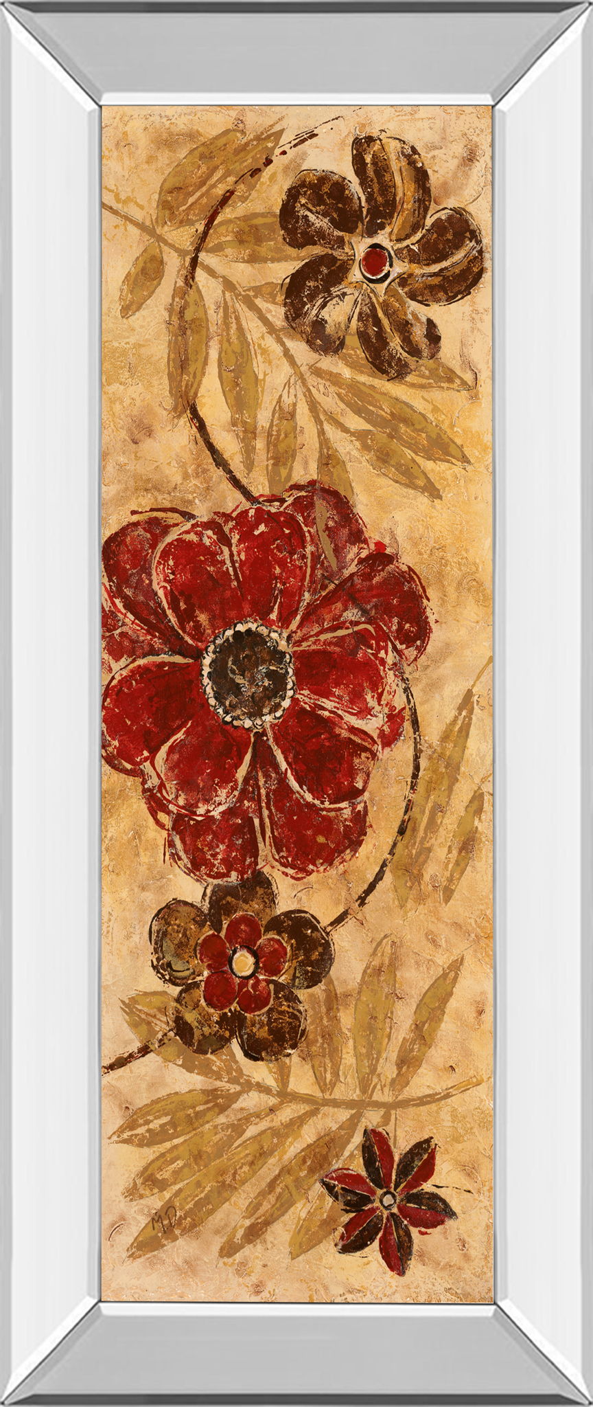 Touch Of Honey Il By Maria Donovan - Mirror Framed Print Wall Art - Light Brown