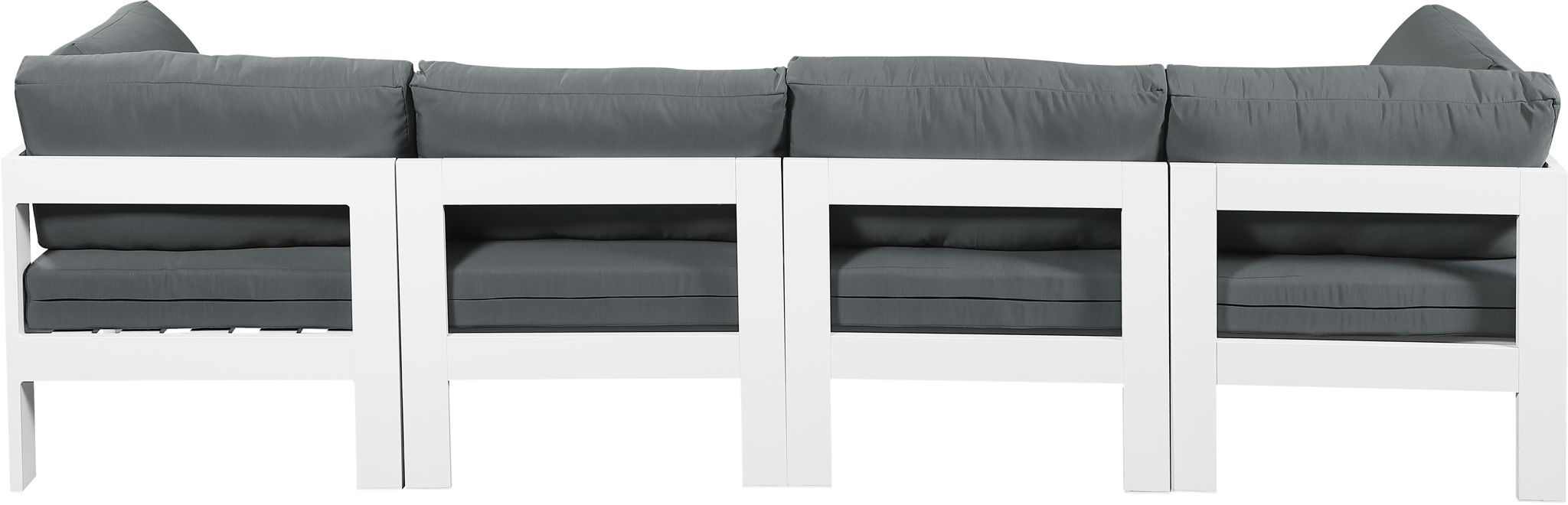 Nizuc - Outdoor Patio 4 Seat Modular Sofa With White Frame