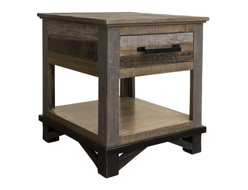 Loft - End Table - Two Tone Gray / Brown