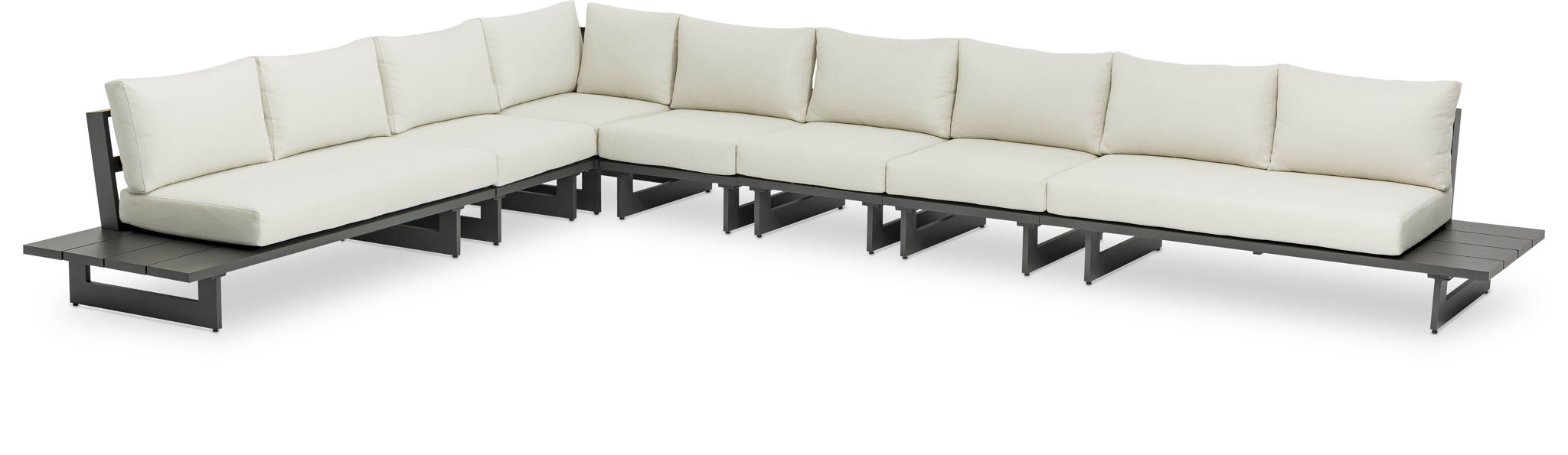 Maldives - 7 Piece Water Resistant Outdoor Patio Modular Sectional With Gray Base