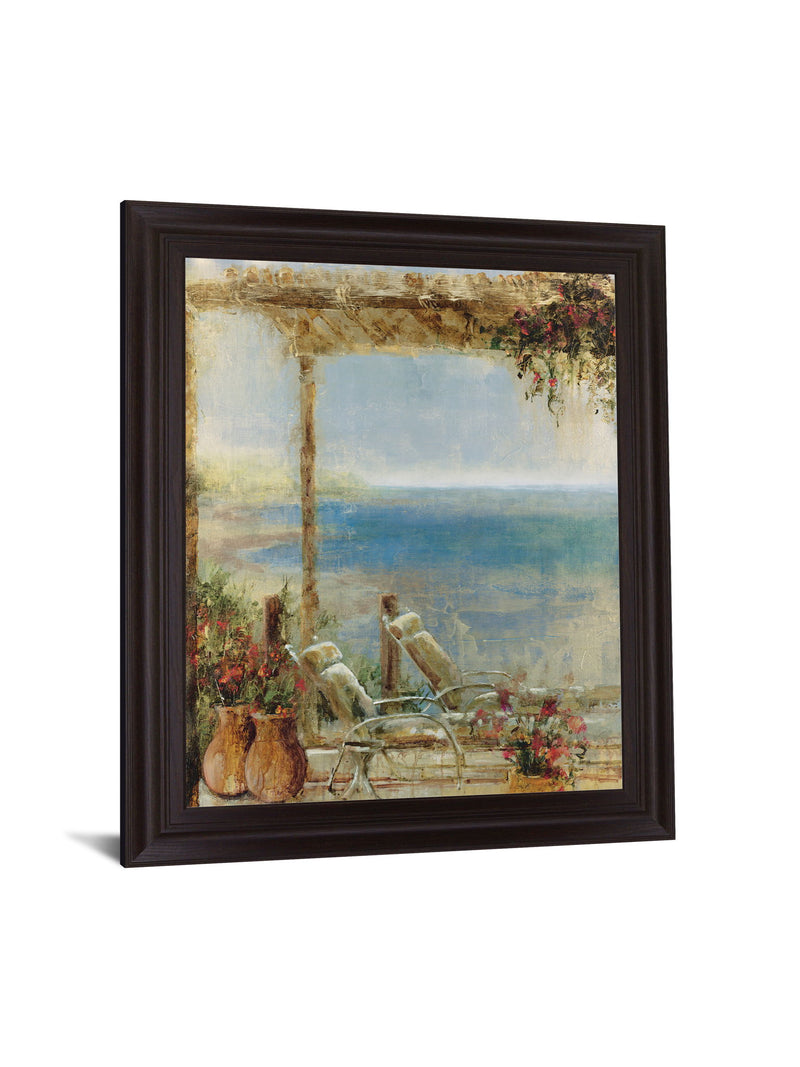 Coastal Retreat View - 28" x 34" Framed Wall Art - Blue