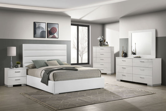 Felicity 5-piece California King Bedroom Set White High Gloss