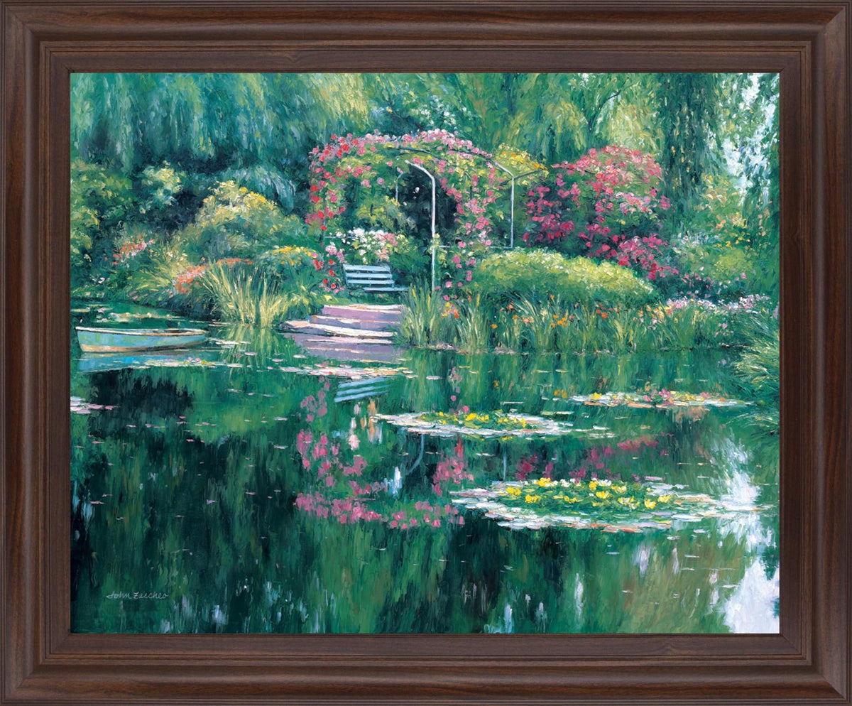 Floral Oasis Retreat - 28" x 34" Framed Wall Art - Green