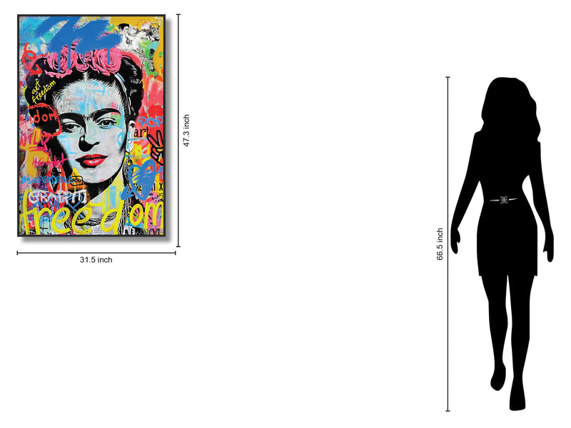 Urban Vivid Muse - 32" x 47" Framed Wall Art - Blue