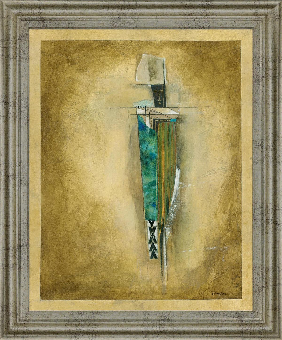 Golden Echo - 28" x 34" Framed Wall Art - Gold