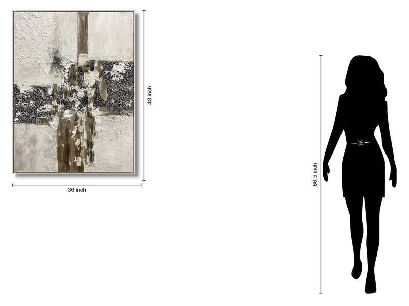 Urban Textures Fusion - 36" x 48" Framed Wall Art - Gray