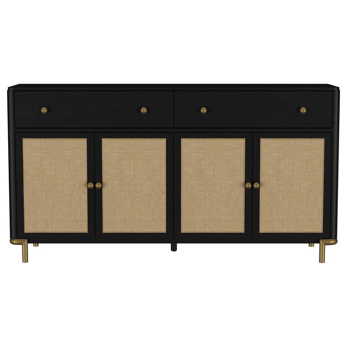 Arini 2-drawer Cane Door Dining Sideboard Server Black