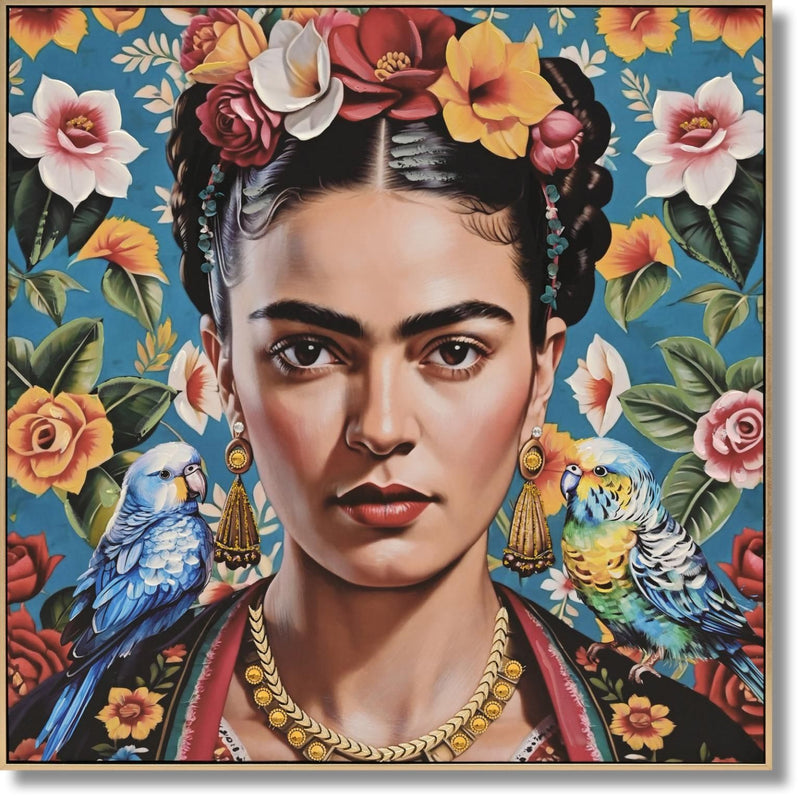Vivid Gaze Reverie - 32" x 32" Framed Wall Art - Blue