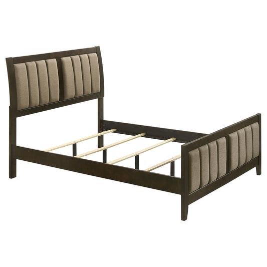 Wilkes 51-inch Upholstered Full Bed Dark Cocoa