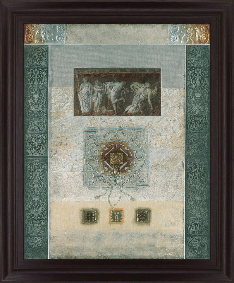 Grecian Relief - 28" x 34" Framed Wall Art - Beige