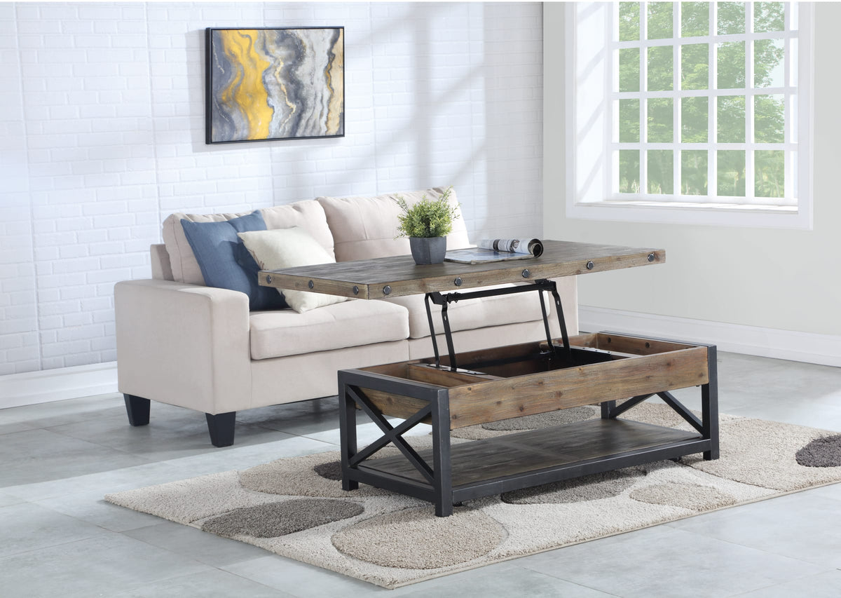 Flexsteel Carpenter Rectangular Lift-Top Coffee Table with Casters