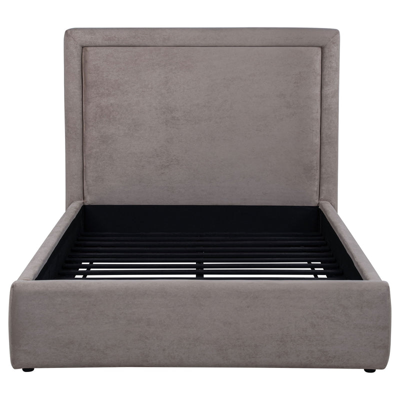 Lawson 54-inch Upholstered Full Panel Platform Bed Mushroom