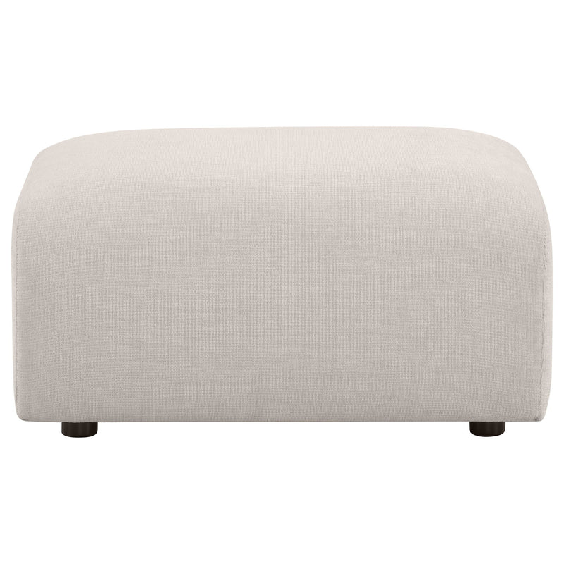 Burnett Chenille Upholstered Ottoman Ivory