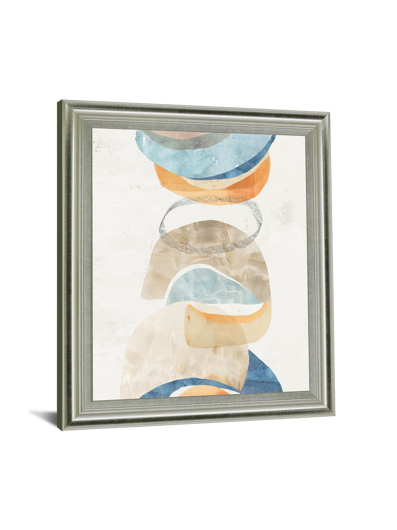 Stacked Aurora - 28" x 34" Framed Wall Art - Beige