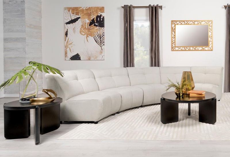 Charlotte Upholstered Modular Sectional Sofa Ivory 5AC (5pc)