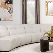 Charlotte Upholstered Curved Armless Chair Ivory Default Title