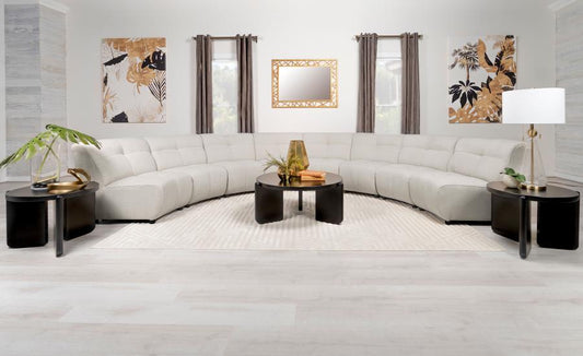 Charlotte Upholstered Modular Sectional Sofa Ivory 8AC (8pc)