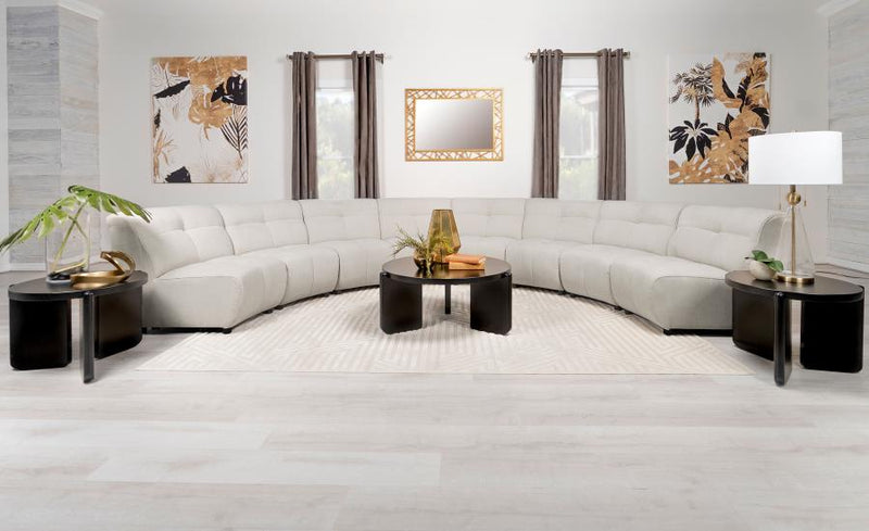 Charlotte Upholstered Modular Sectional Sofa Ivory 8AC (8pc)