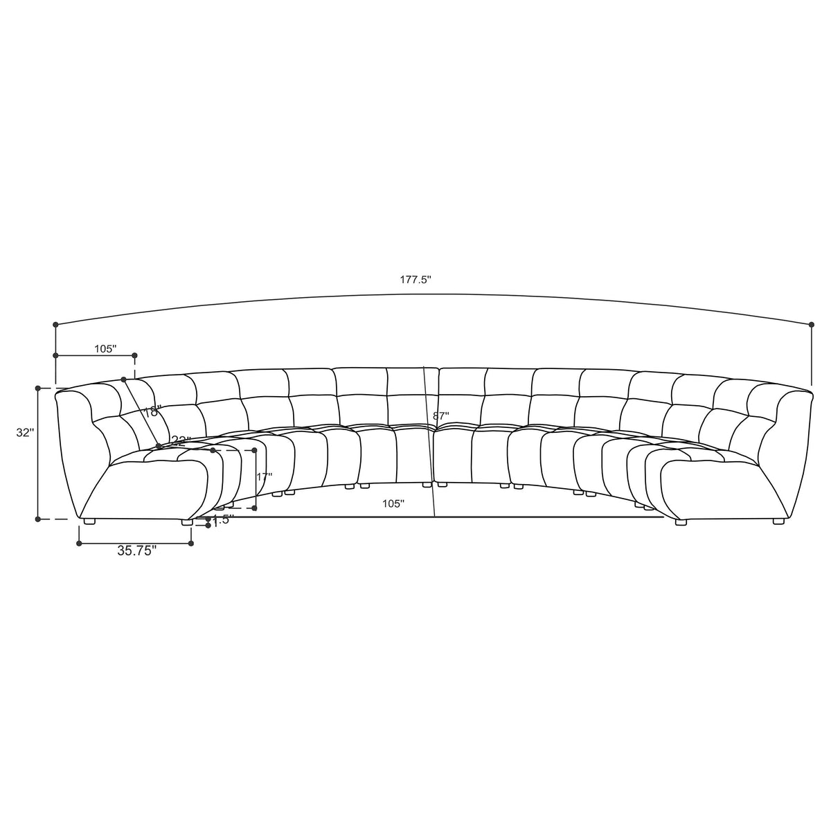 Charlotte Upholstered Modular Sectional Sofa Ivory
