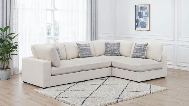 Serene Upholstered Modular Sectional Sofa Beige 2AC 2C (4pc)