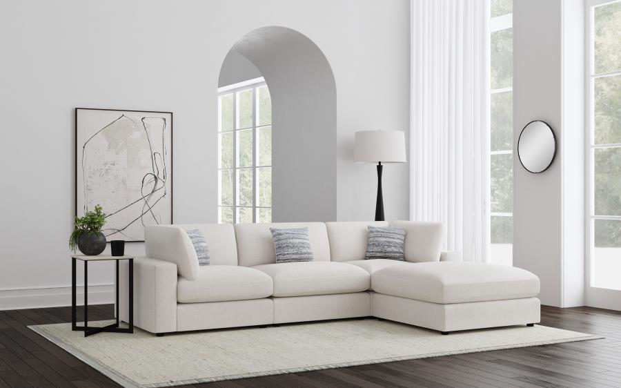 Serene Upholstered Modular Sectional Sofa Beige 1AC 2C 1O (4pc)