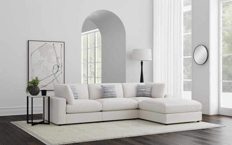Serene Upholstered Modular Sectional Sofa Beige 1AC 2C 1O (4pc)